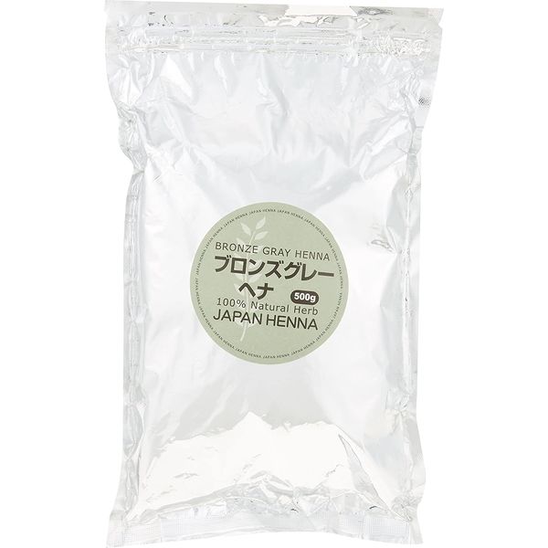 ジャパンヘナ 天然１００％ヘナ　ブロンズグレー　５００ｇ 4571143325214 1個（取寄品）