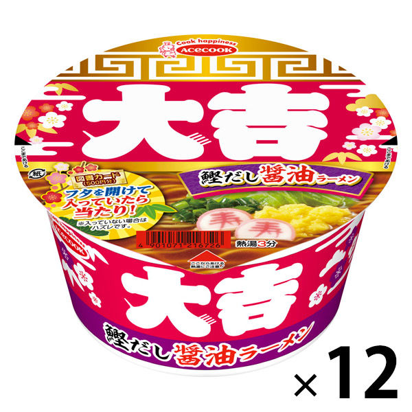 カップ麺 大吉 鰹だし醤油ラーメン 68g 1セット（12個） エースコック