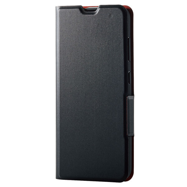 Galaxy A22 5G ケース レザー 手帳 フラップ カードポケット スリム ブラック PM-G217PLFUBK エレコム 1個（直送品）