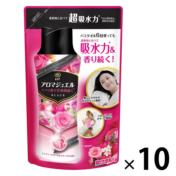 レノアハピネス アロマジュエル アンティークローズ＆フローラル 詰め替え 365mL 1箱（10個入） 香り付け専用ビーズ P＆G