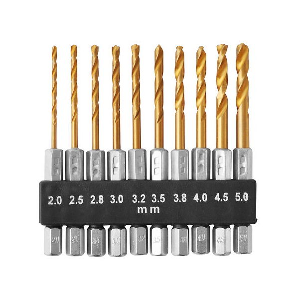 アークランズ GREAT TOOL ミドルタイプチタンドリル 鉄工用10本