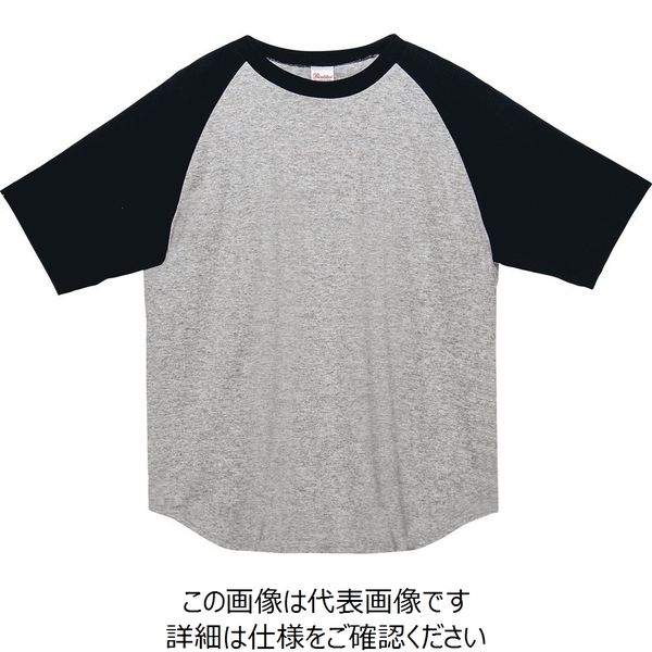 トムス 5.6オンスラグランTシャツ 杢グレー×ブラック L 00106