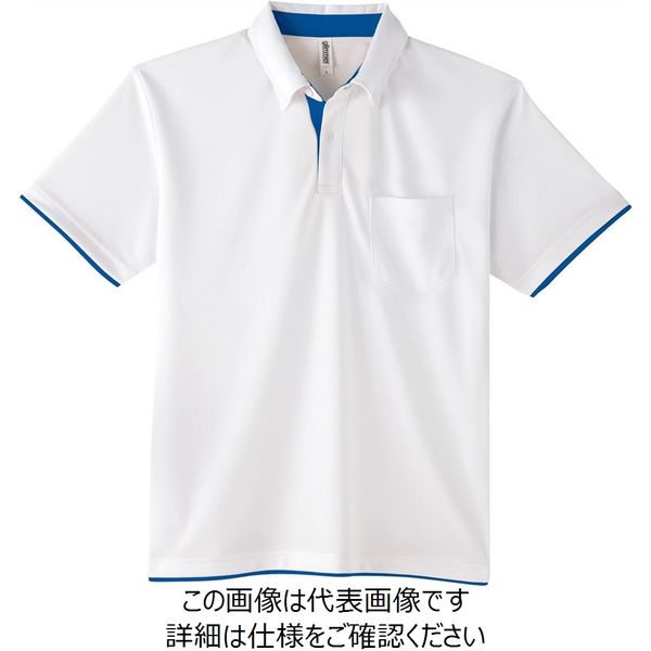 トムス 4.4オンスドライレイヤードBDポケット付ポロシャツ ホワイト×ロイヤルブルー L 00315-AYP-732-L 1セット(2枚)（直送品）