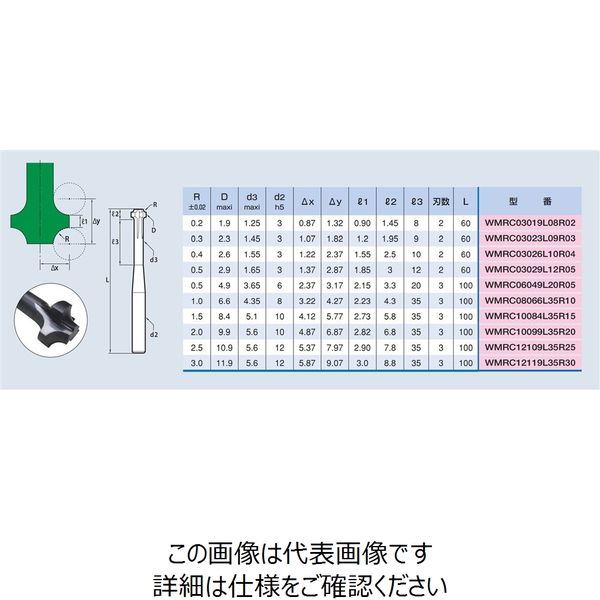 WM裏座ぐりRチャンファーミルズR0.5 2.9Dx60 TiAlCN 【WMRC03029L12R05】 WMRC03029L12R05 1本（直送品）