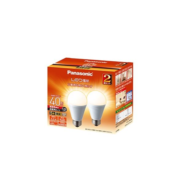 パナソニック LED電球 一般電球タイプ（E26口金）広配光タイプ 2個 LDA4LGEW2T 4549980101599 2個×5点セット（直送品）