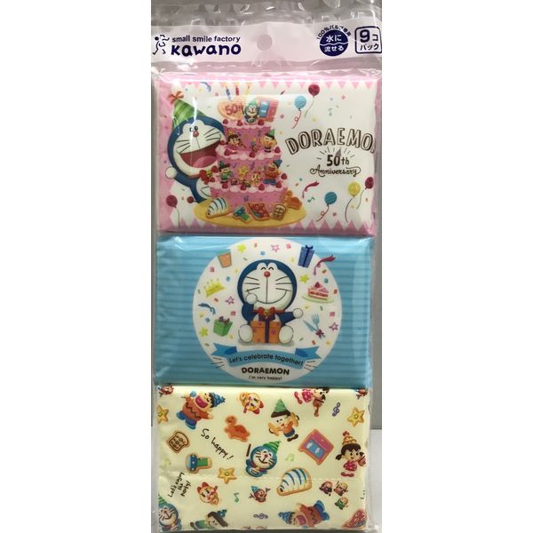 ドラえもん水に流せるポケットティッシュ 4901451163978 9個×40点セット 河野製紙（直送品）