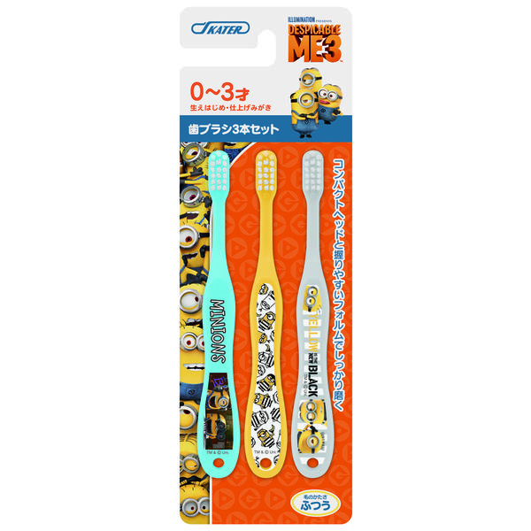 スケーター 歯ブラシ乳児用3本セット ミニオンズ3 TB4T 4973307395581 1セット(3本×12点セット)（直送品）
