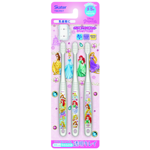 スケーター クリア歯ブラシ3本セット園児用 4973307466953 1個×12点セット（直送品）