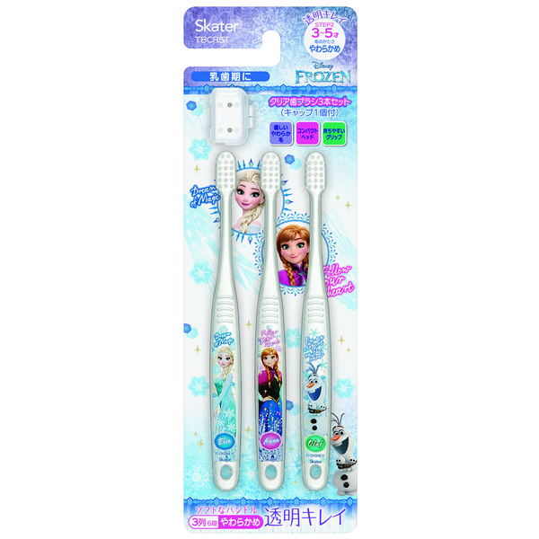 スケーター クリア歯ブラシ 3本入 アナと雪の女王 4973307466960 3本×12点セット（直送品）