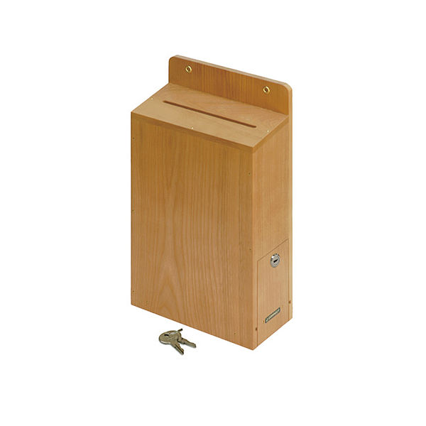 コレクト 投書箱・提案箱　木製　鍵付 M-500 1個