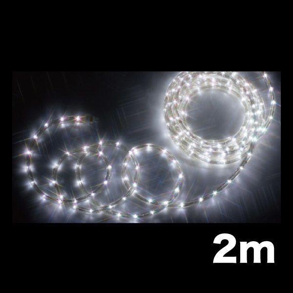 【イルミネーション】 LEDソフトネオン 長さ2m 白・白 PR-E340-02WW 1個 ジェフコム（直送品）