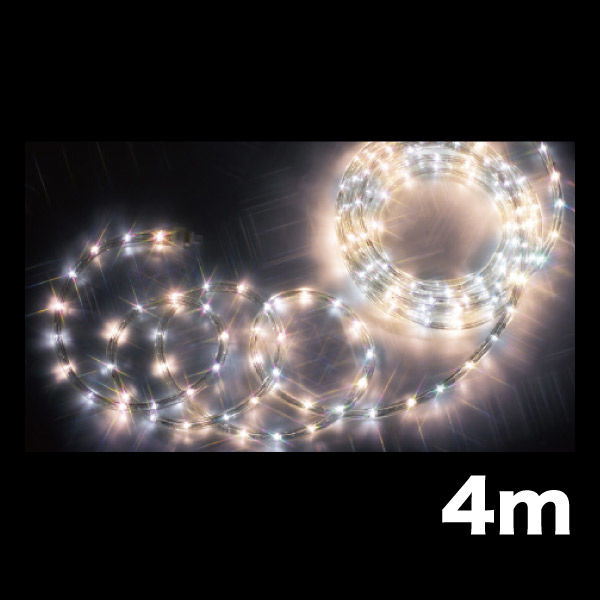 【イルミネーション】 LEDソフトネオン 長さ4m 白・電球色 PR-E340-04WL 1個 ジェフコム（直送品）