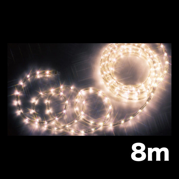 【イルミネーション】 LEDソフトネオン 長さ8m 電球色・電球色 PR-E340-08LL 1個 ジェフコム（直送品）