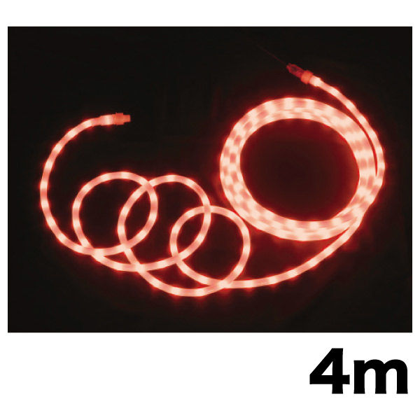 【イルミネーション】 LEDソフトネオン 乳白ロッドタイプ 長さ4m 赤・赤 PR-E340W-04RR 1個 ジェフコム（直送品）