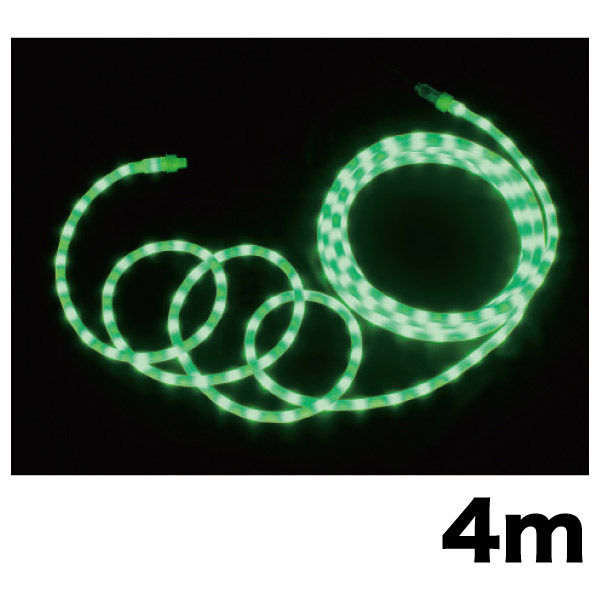 【イルミネーション】 LEDソフトネオン 乳白ロッドタイプ 長さ4m 緑・緑 PR-E340W-04GG 1個 ジェフコム（直送品）