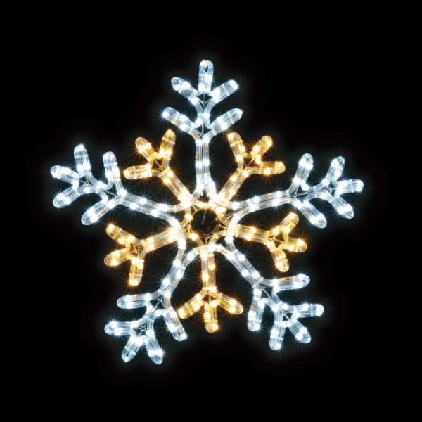 イルミネーション】 LEDジョイントモチーフ 「雪の結晶（白・電球色