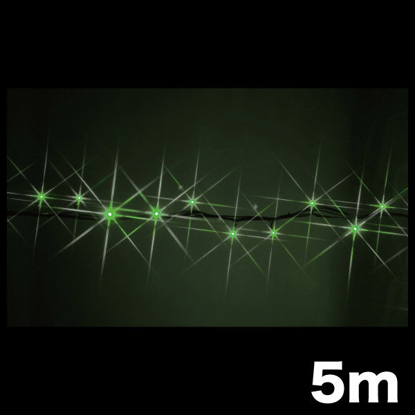 【イルミネーション】 LEDストリング ハイグレード 長さ5m 緑・緑 SJ-E05HG-05GG 1個 ジェフコム（直送品）