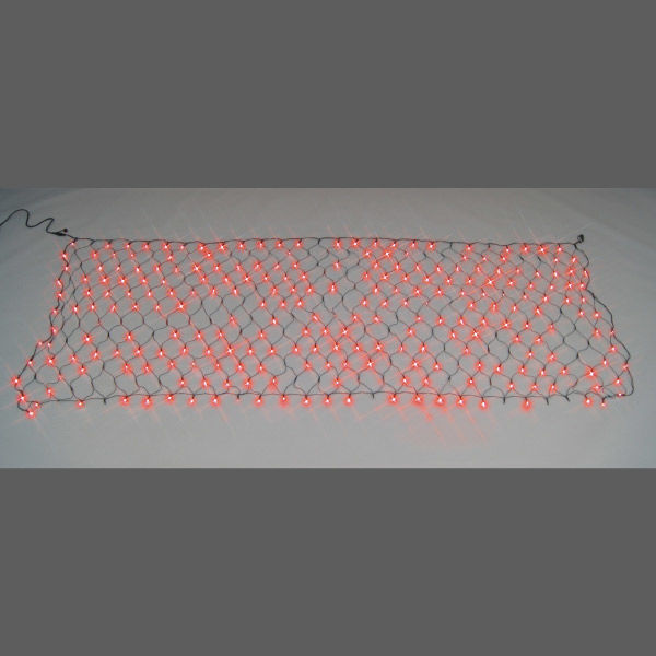 イルミネーション】 LEDクロスネット ランダム点滅 長さ3.3m×幅1.3m 赤
