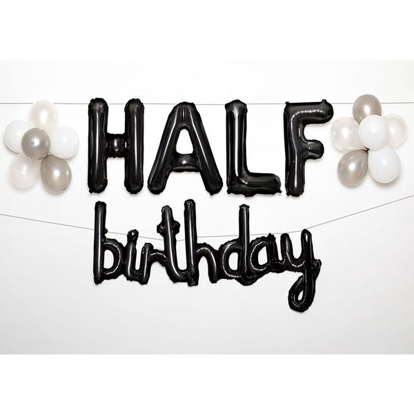 いろは出版 WALL DECO BALLOON for HALF birthday [ベビー用バルーン/ハーフバースデー]　ブラック（直送品）