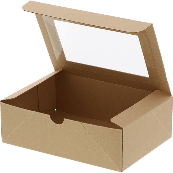 シモジマ 食品箱 ネオクラフト 窓付BOX M クラフト 004248044 1セット（200枚：20枚×10袋）