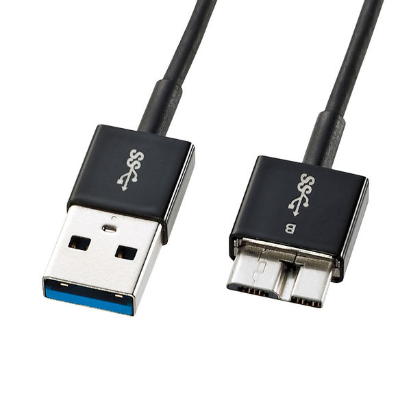 USBケーブル USB-A（オス）USB3.0MicroB 0.3m USB3.2（ Gen1） KU30-AMCSS03K サンワサプライ  1本（直送品） - アスクル
