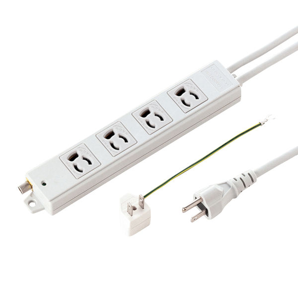 延長コード 電源タップ 3m 3P（ピン） 4個口 スイッチ ホワイト TAP-5431MGN2-3 サンワサプライ 1個（直送品）