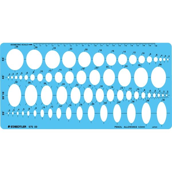 ステッドラー テンプレート 総合だ円定規 976 09 1枚（直送品）