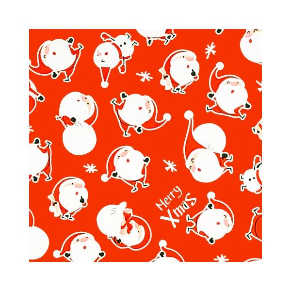パックタケヤマ 包装紙 豆サンタ 四六全判 レッド XZT01672 200枚（50×4）（直送品）