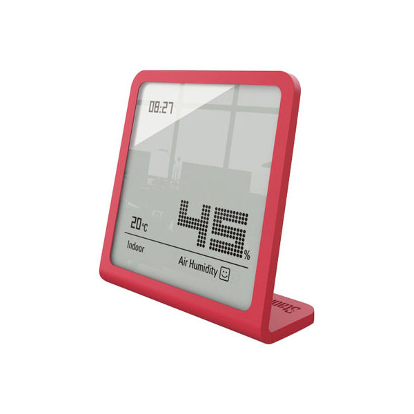 アントレックス Stadler Form デジタル温湿度計つき時計 Selina ハイグロメーター クロック レッド 2403 1個（直送品）
