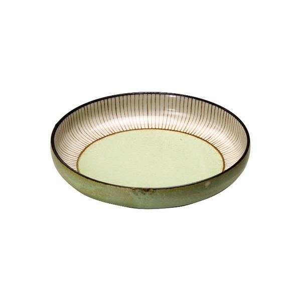ブルーム 美濃焼 wabi十草深皿緑20.5x4cm 1セット 10枚（1箱（5枚）×2）（直送品）