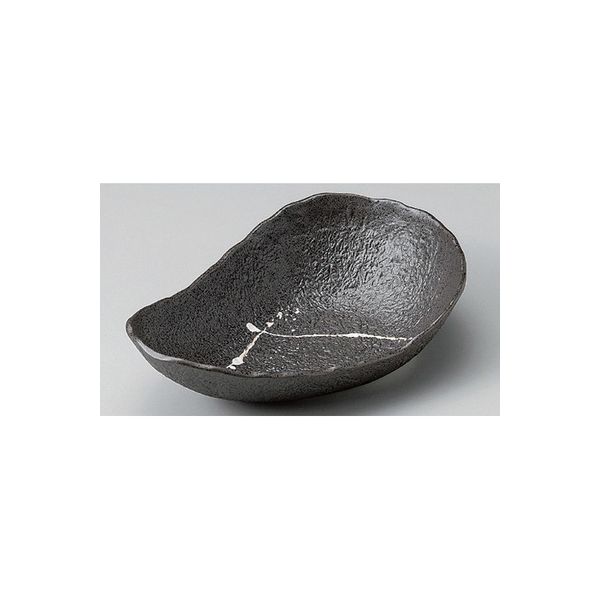 アースモス 美濃焼 楕円鉢 白釉散ししずく型鉢 （1個入）（直送品）