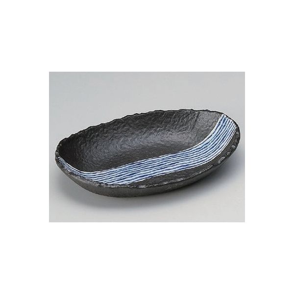 アースモス 美濃焼 組鉢 京清水強化黒釉6.5楕円ボール （3個入）（直送品）
