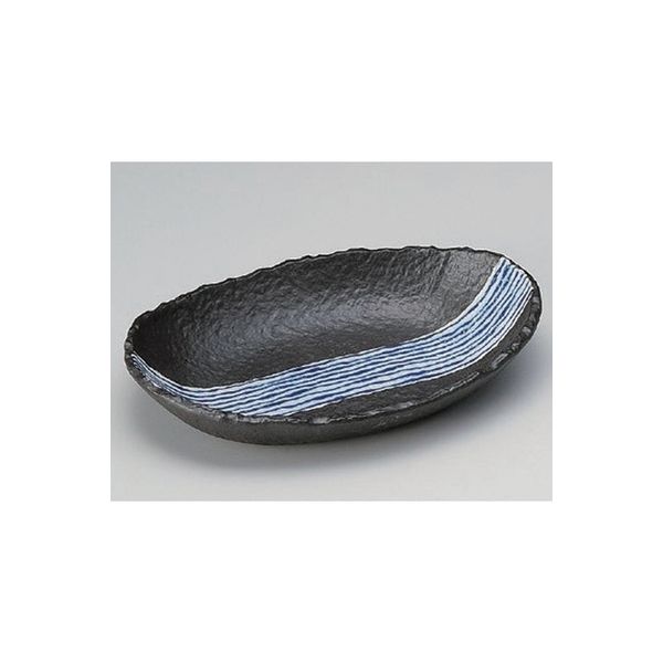 アースモス 美濃焼 組鉢 京清水強化黒釉5.0楕円ボール （4個入）（直送品）