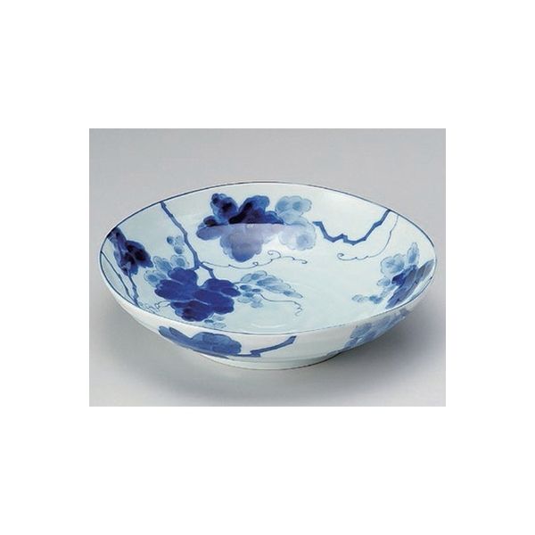 アースモス 美濃焼 組鉢 藍染ぶどう6.8深皿 （7個入）（直送品）