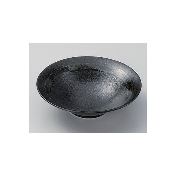 アースモス 美濃焼 中鉢 黒輪5.0平鉢 （8個入）（直送品）