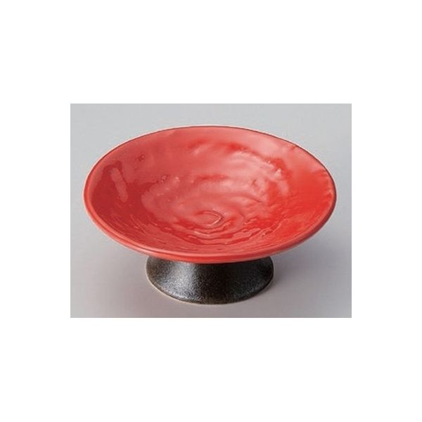 アースモス 美濃焼 高台小鉢 赤塗り高台4寸皿 （3個入）（直送品）
