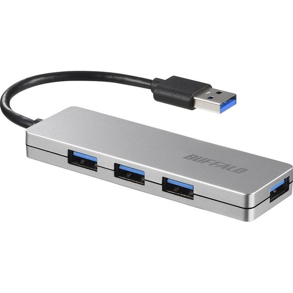 バッファロー ＵＳＢ３．０　４ポート　バスパワーハブ　シルバー BSH4U120U3SV 1台