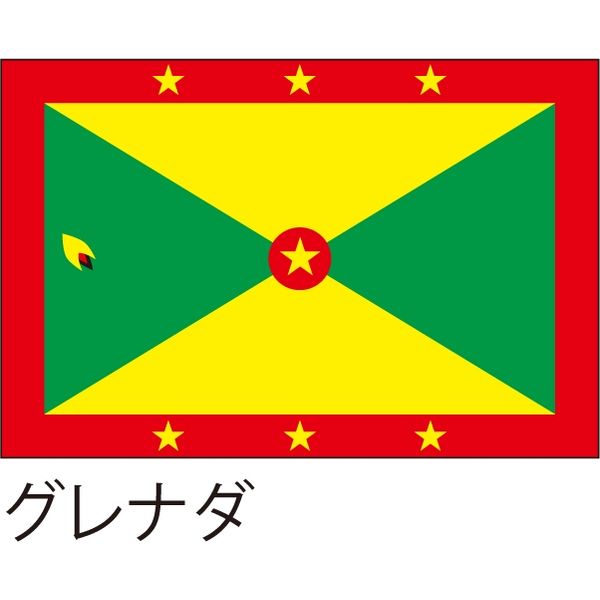 【世界の国旗】服部 応援・装飾用旗 グレナダ 105×70cm ポンジ 1枚（直送品）