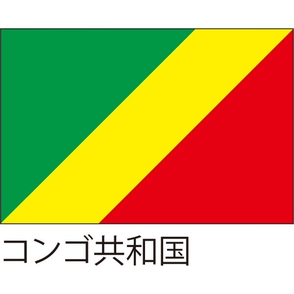 【世界の国旗】服部 応援・装飾用旗 コンゴ共和国 105×70cm ポンジ 1枚（直送品）
