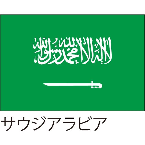 【世界の国旗】服部 応援・装飾用旗 サウジアラビア 135×90cm ポンジ 1枚（直送品）
