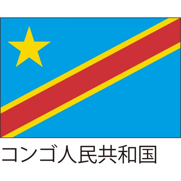 世界の国旗】服部 応援・装飾用旗 コンゴ人民共和国 135×90cm