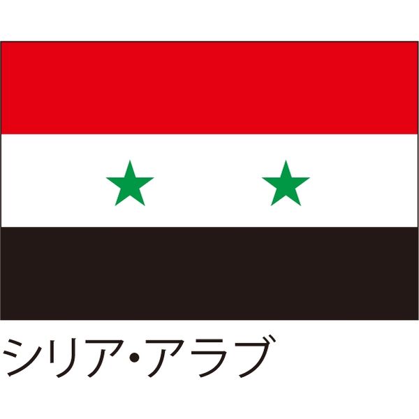 【世界の国旗】服部 応援・装飾用旗 シリア・アラブ 105×70cm ポンジ 1枚（直送品）