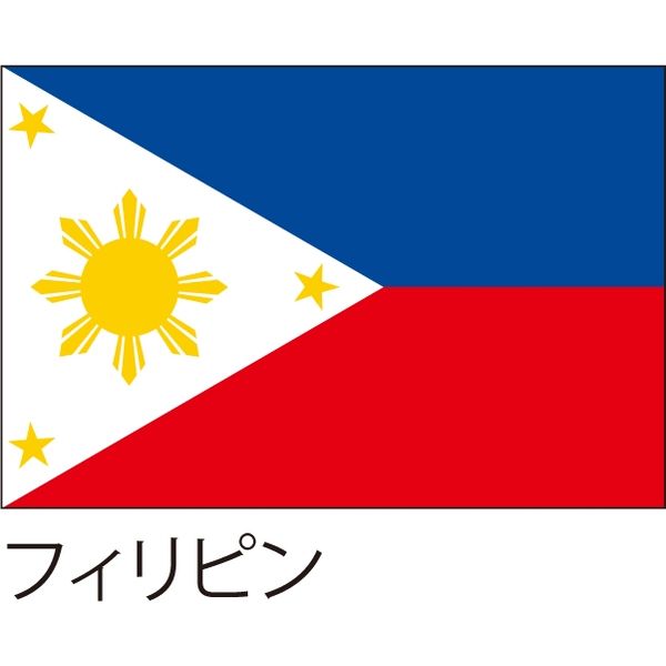 【世界の国旗】服部 応援・装飾用旗 フィリピン 105×70cm ポンジ 1枚（直送品）