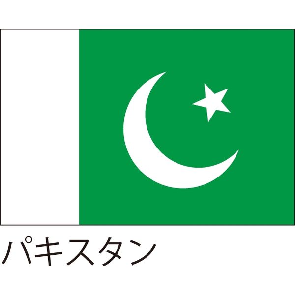 【世界の国旗】服部 応援・装飾用旗 パキスタン 105×70cm ポンジ 1枚（直送品）