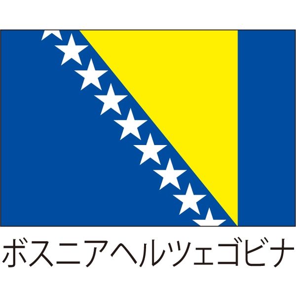【世界の国旗】服部 応援・装飾用旗 ボスニアヘルツェゴビナ 105×70cm ポンジ 1枚（直送品）
