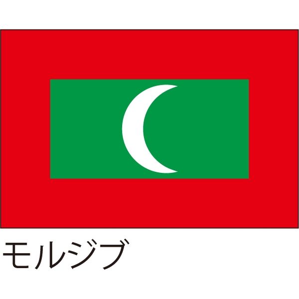 【世界の国旗】服部 応援・装飾用旗 モルジブ 105×70cm ポンジ 1枚（直送品）
