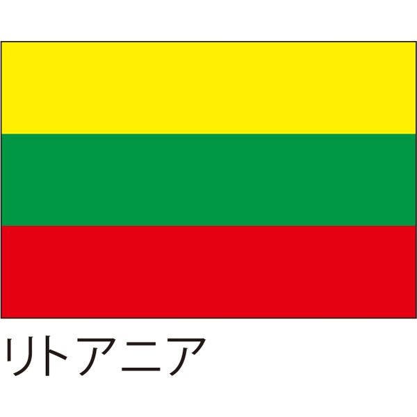 【世界の国旗】服部 応援・装飾用旗 リトアニア 105×70cm ポンジ 1枚（直送品）