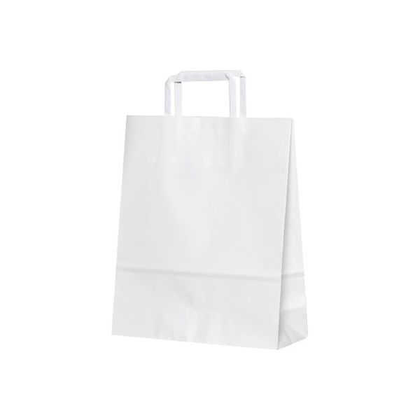 パックタケヤマ 紙袋 平紐 4才 白無地 XZT69843 200枚（50×4）（直送品）