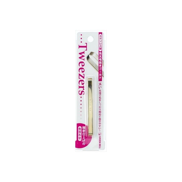 GREEN BELL（グリーンベル） ステンレス製毛抜き（ゴールド） 4972525534840 1セット（12個）（直送品）