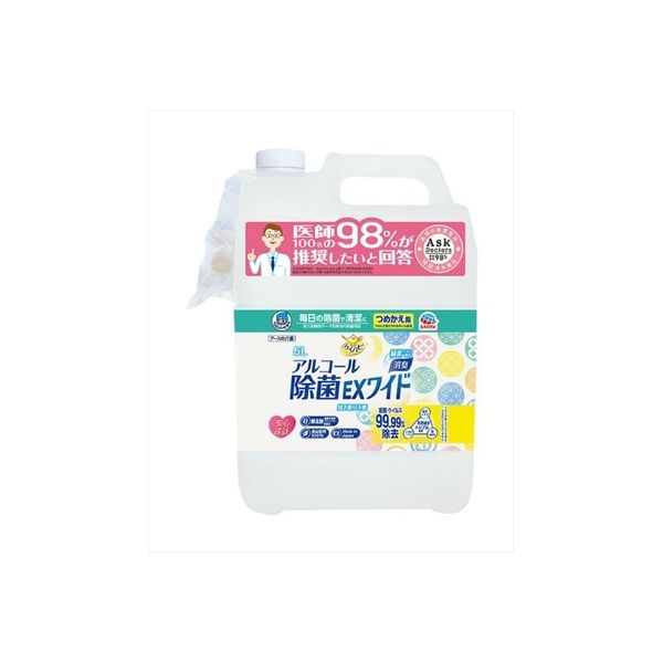 アース製薬 ヘルパータスケ らくハピ アルコール除菌EXワイド つめかえ 5L 4901080583314 1セット(3個)（直送品）